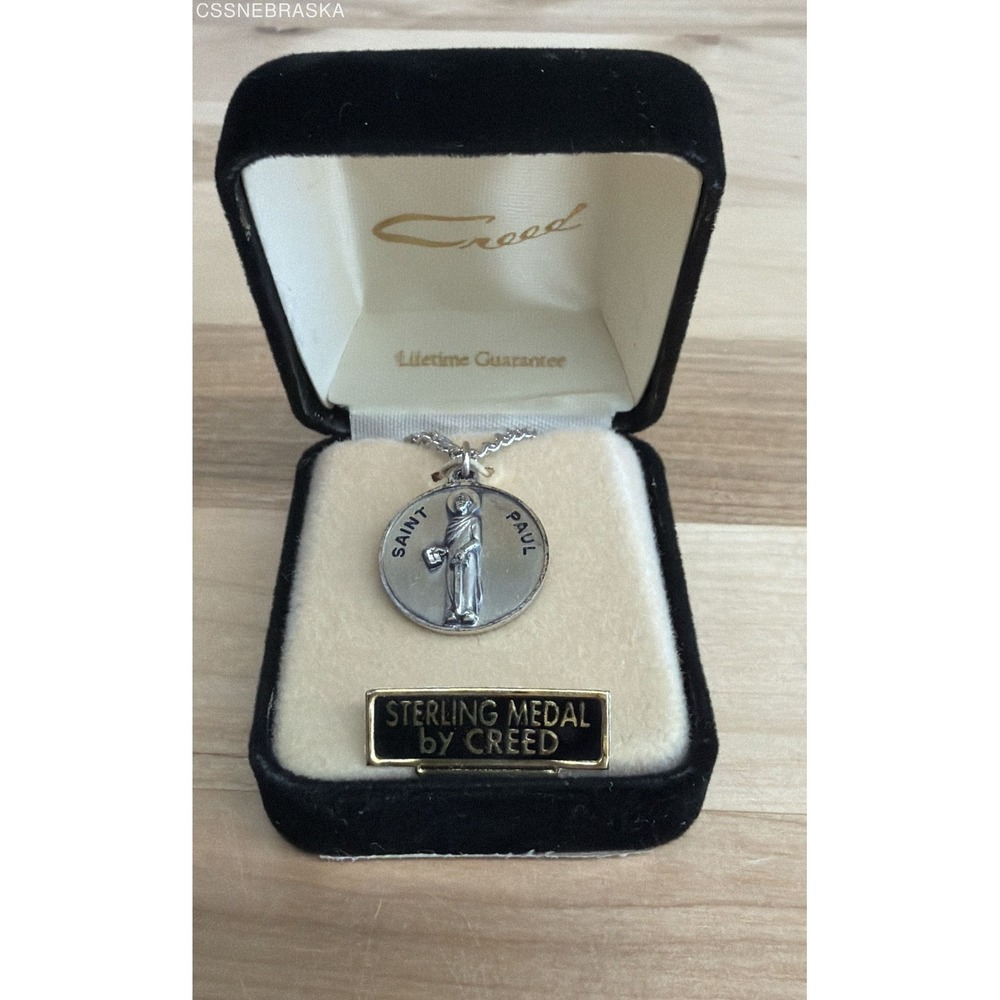 Creed Saint Paul Religious Medal Necklace Sterling Silver With Box
